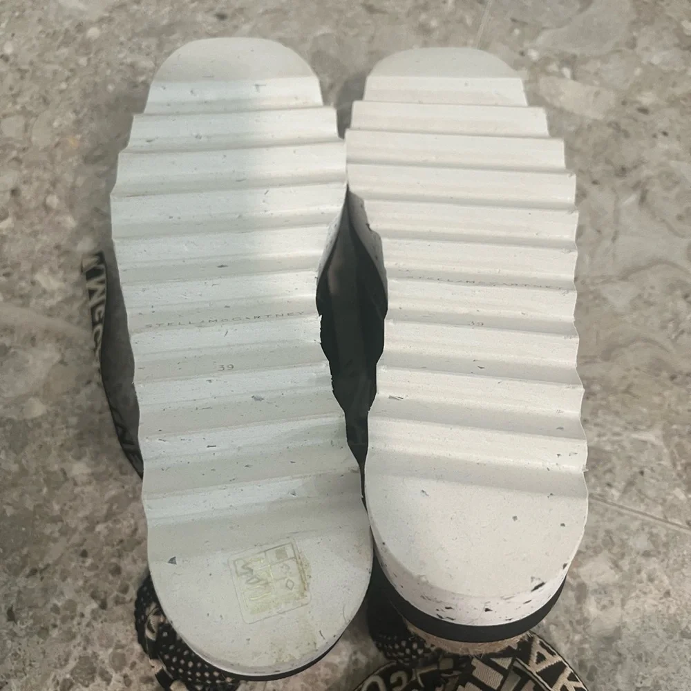 Black and Cream Stella McCartney Designer Espadrilles - Picture 6 of 6